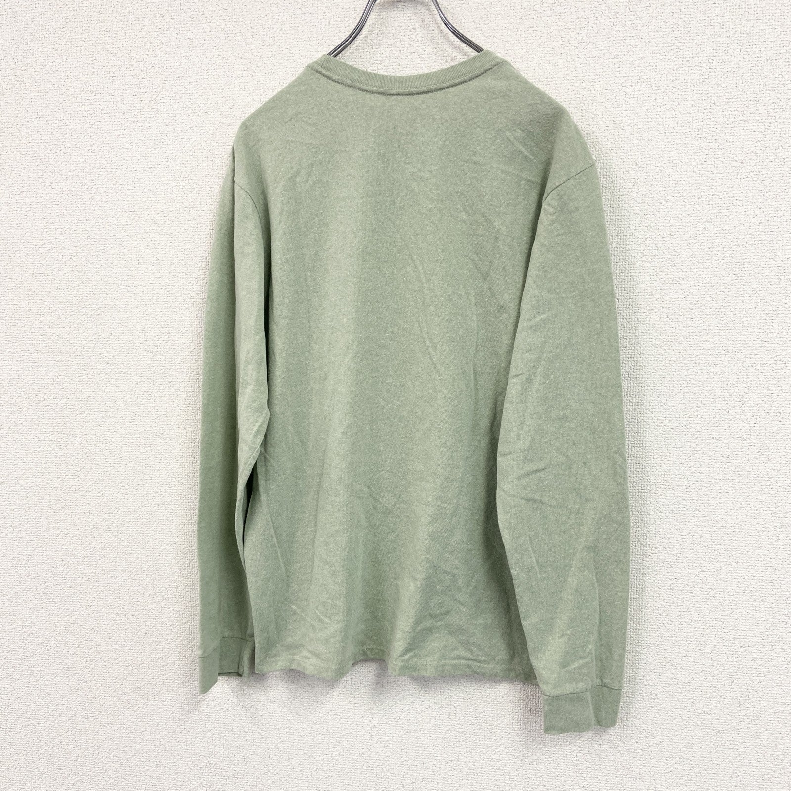 Patagonia　パタゴニア　長袖Tシャツ/ロンT　ワンポイントロゴ刺繍　緑　グリーン　Sサイズ