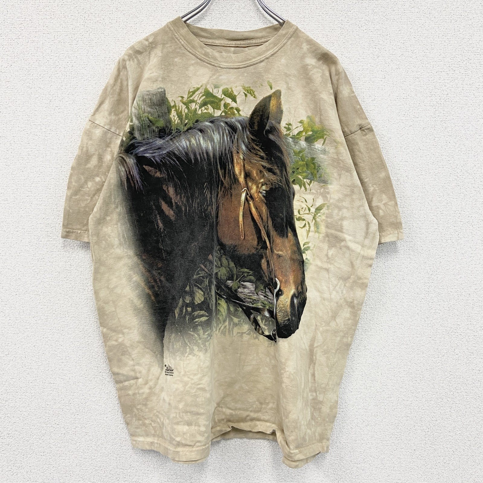 THE MOUNTAIN　ザマウンテン　半袖プリントTシャツ　アニマルT　タイダイ　ベージュ　2XLサイズ
