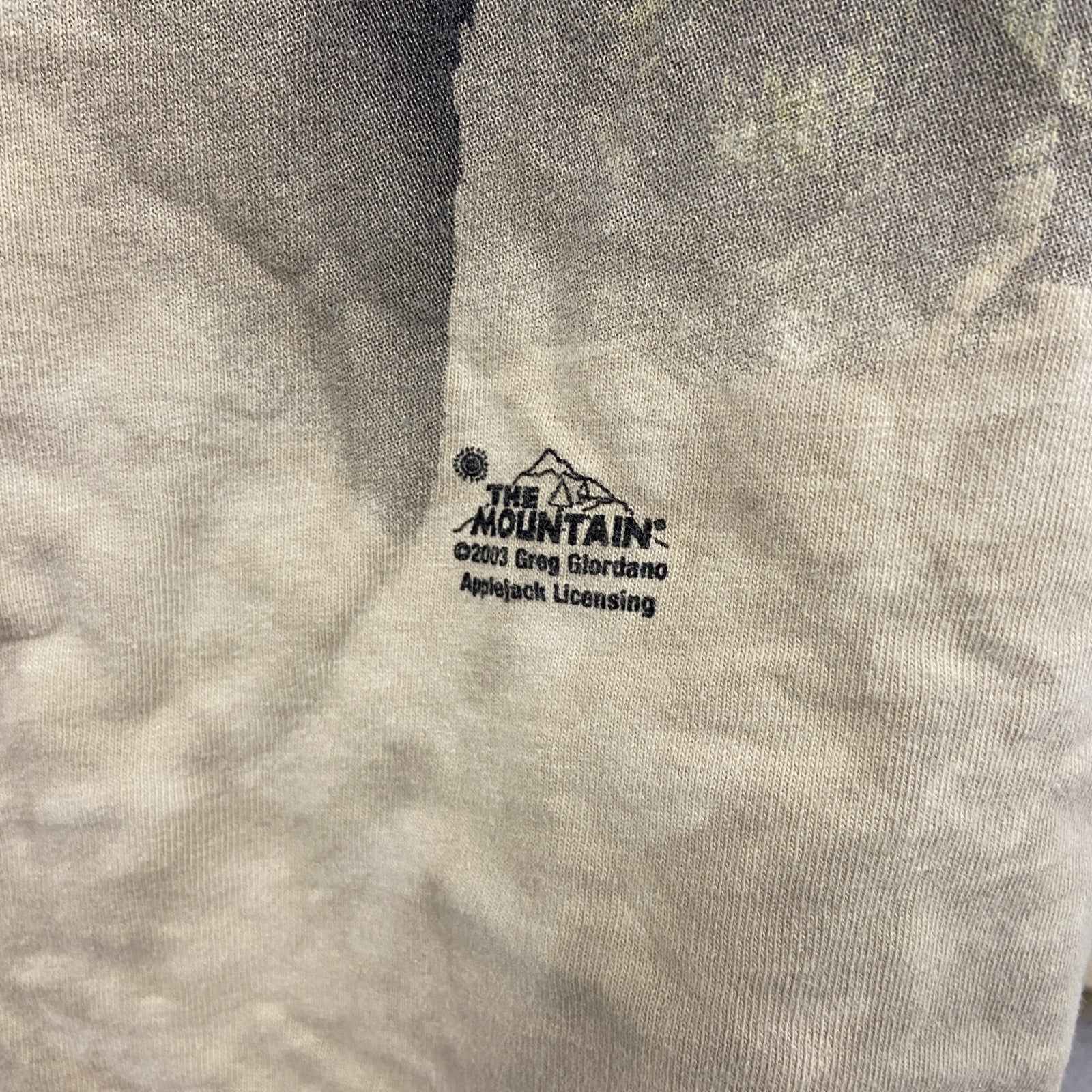 THE MOUNTAIN　ザマウンテン　半袖プリントTシャツ　アニマルT　タイダイ　ベージュ　2XLサイズ