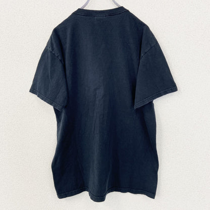 古着 used　FRUIT OF THE LOOM　半袖プリントデザインTシャツ　EHS TIGERS　クルーネック　黒　Lサイズ