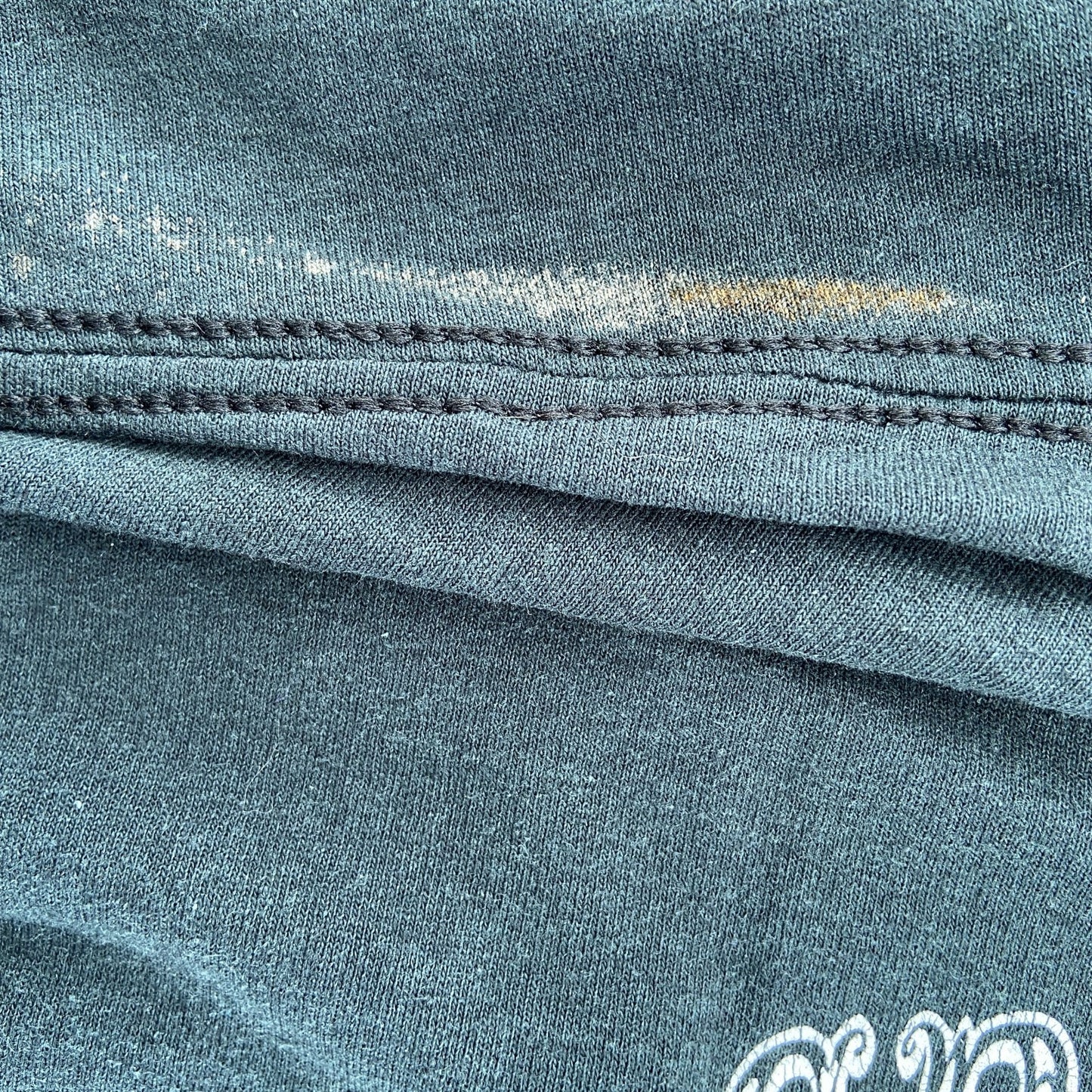 古着 used　JERZEES ジャージーズ　半袖ビッグプリントTシャツ　CRAZY SALOON　クルーネック　深緑　Lサイズ