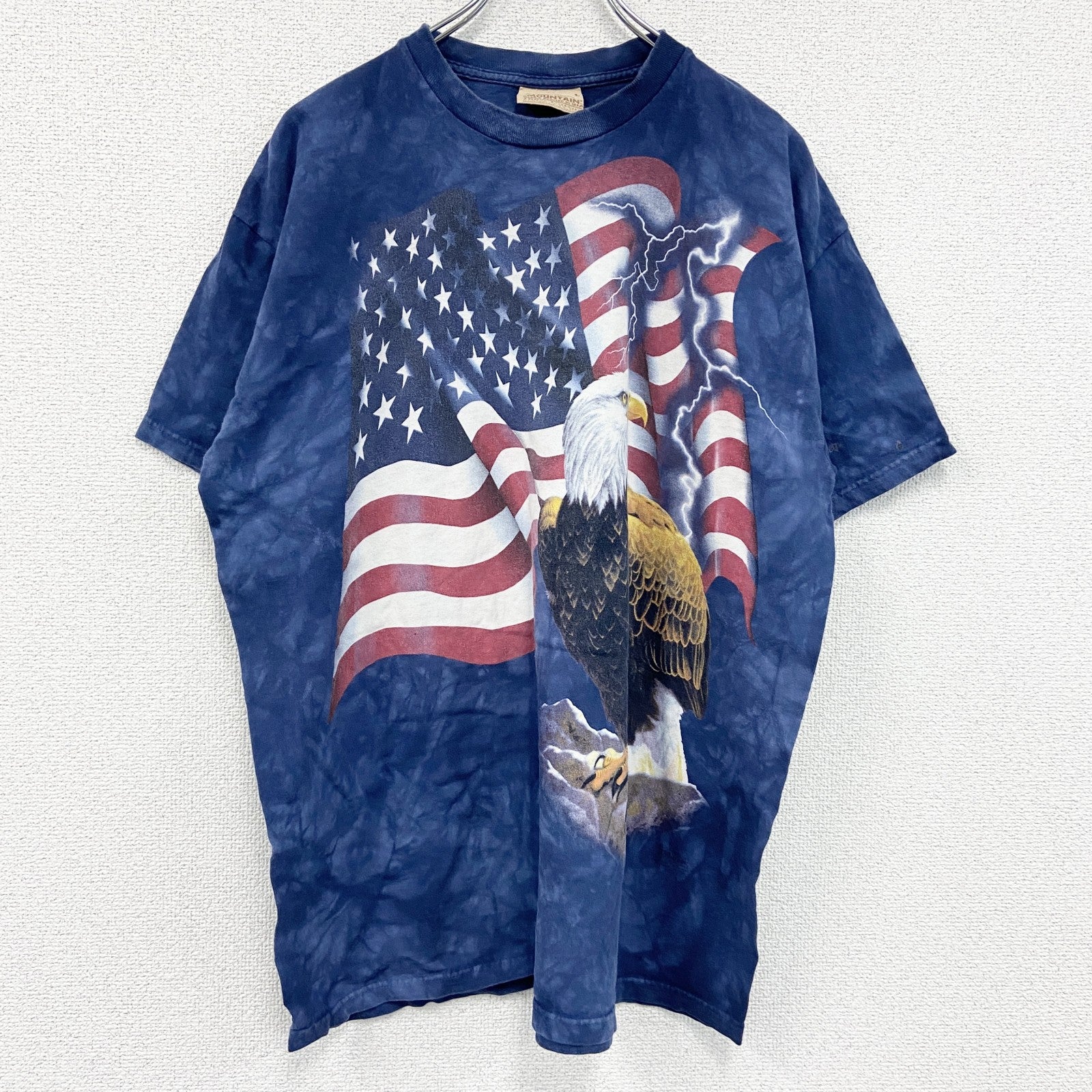 THE MOUNTAIN　ザマウンテン　半袖プリントTシャツ　アニマルT　タイダイ　青　ブルー　Lサイズ