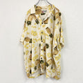 90s～　Hilo Hattie　ヒロッティ　HAWAIIAN　ハワイアン　半袖開襟アロハシャツ　パイナップル柄　ヴィンテージ　総柄　ベージュ