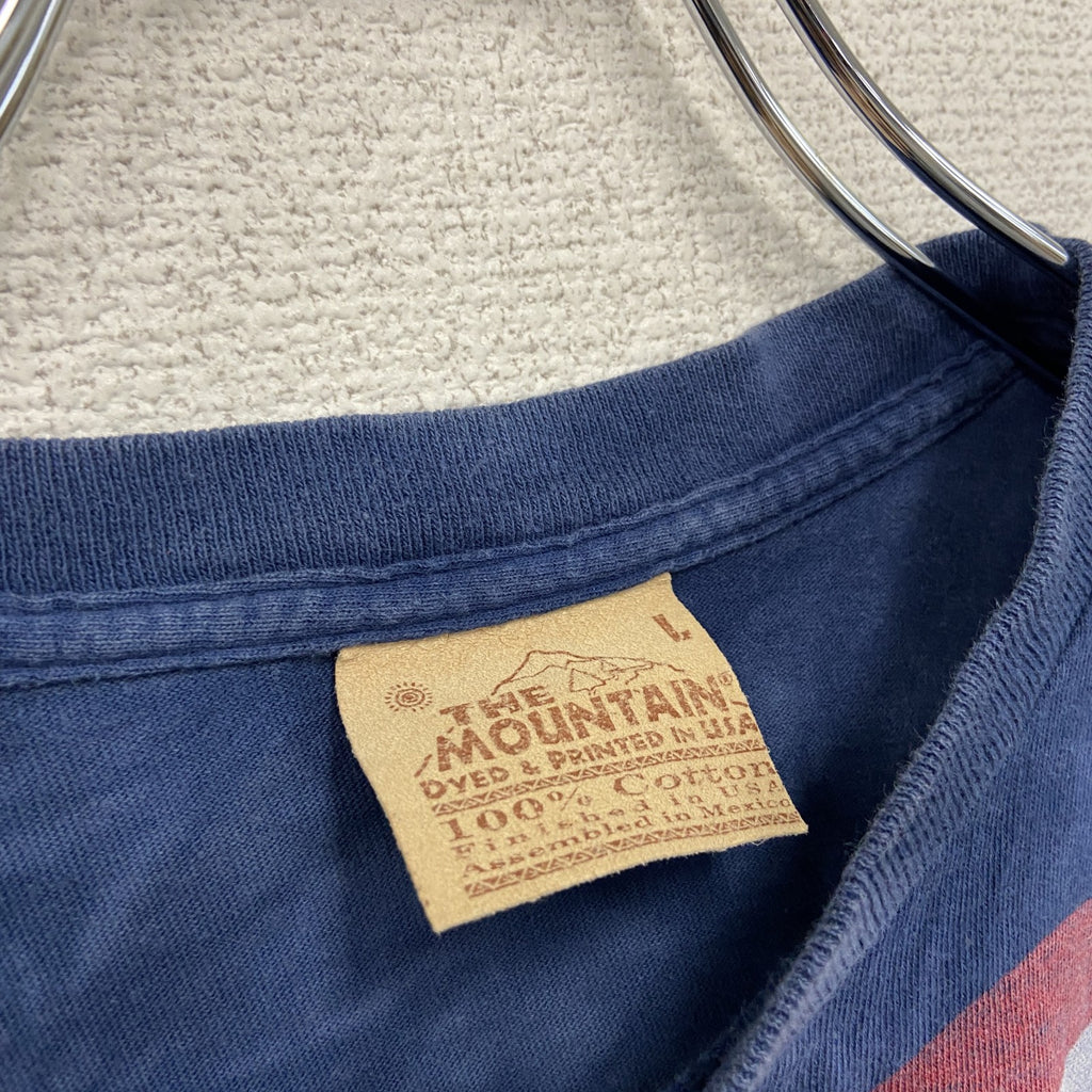 THE MOUNTAIN　ザマウンテン　半袖プリントTシャツ　アニマルT　タイダイ　青　ブルー　Lサイズ