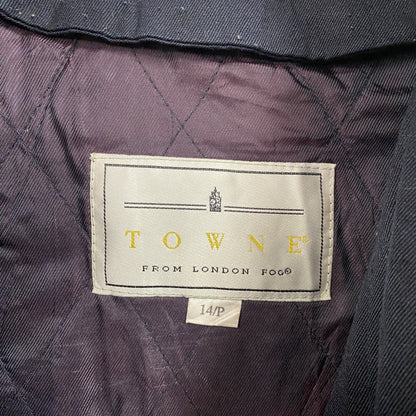 LONDON FOG　ロンドンフォグ　ステンカラーコート　バルマカーンコート　比翼仕立て　黑　ブラック　14サイズ