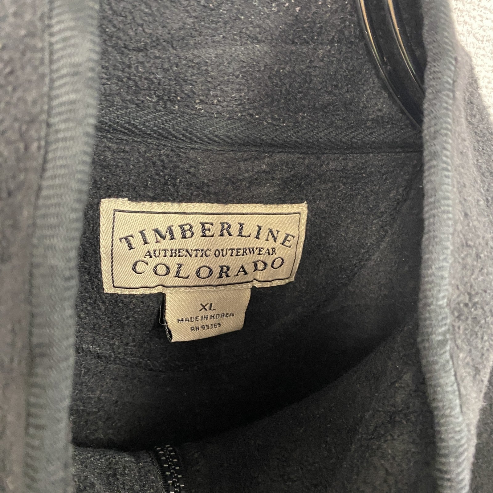 COLORADO TIMBERLINE　フルジップフリースベスト　刺繍ロゴ　黒　ブラック　XLサイズ