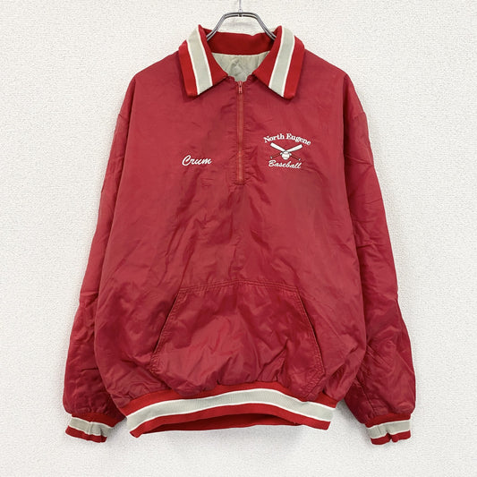 DeLONG　デロング　ハーフジップナイロンジャケット　赤　レッド　Lサイズ