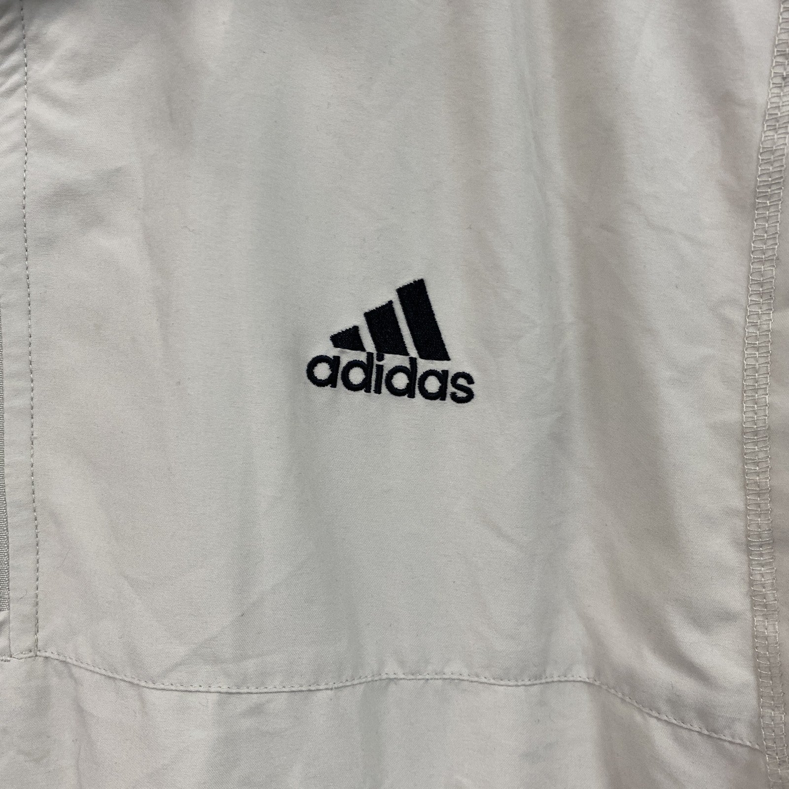 adidas　アディダス　プルオーバーベスト　ハーフジップ　アイボリー　O/XGサイズ
