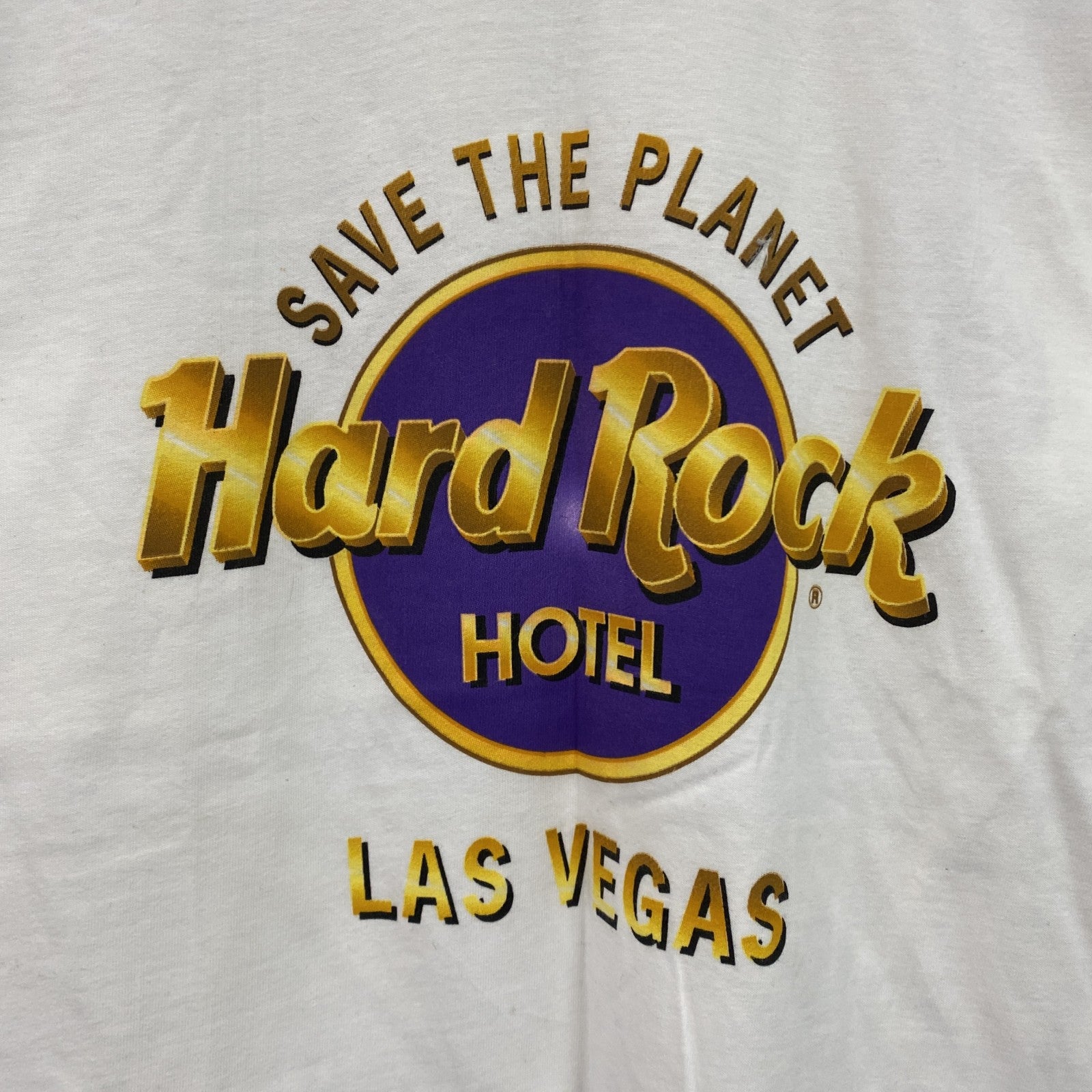 ～00s　Hard Rock Hotel　ハードロック　半袖プリントTシャツ　シングルステッチ　企業ロゴ　白　ホワイト　Sサイズ