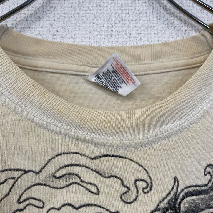 古着 used　フルーツオブザルーム　半袖両面ビッグプリントTシャツ　ドラゴン　龍　武者　和柄　ヴィンテージ　Lサイズ