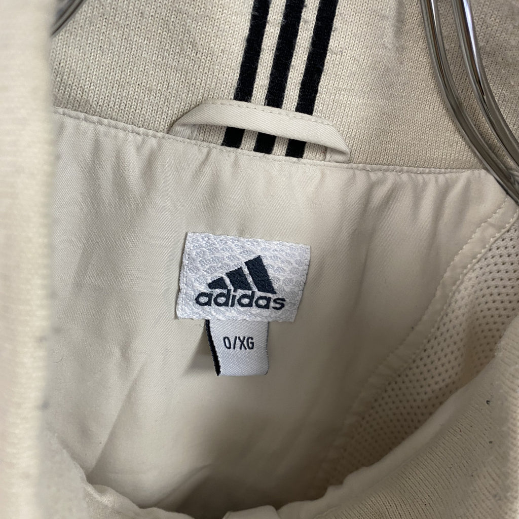 adidas　アディダス　プルオーバーベスト　ハーフジップ　アイボリー　O/XGサイズ