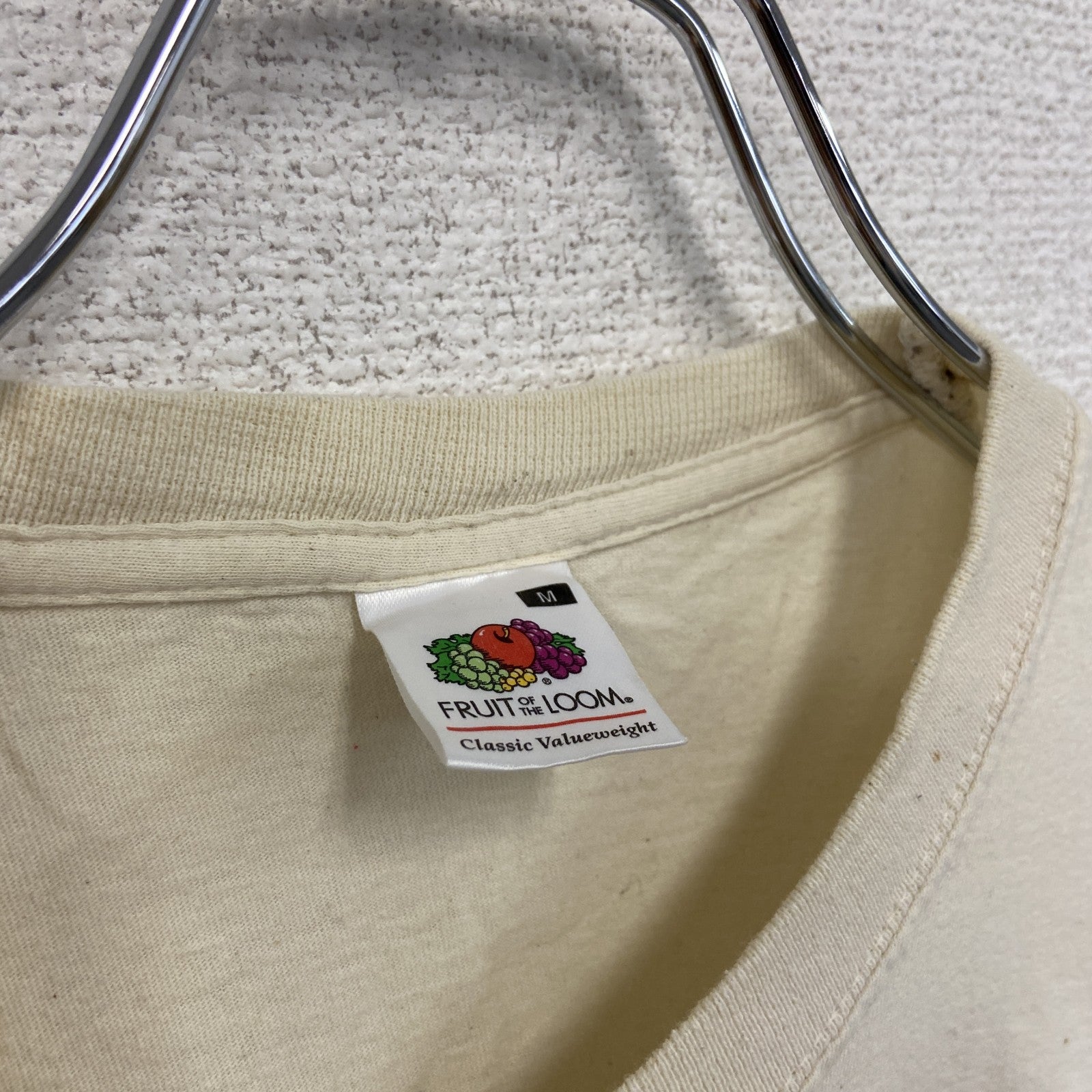 FRUIT OF THELOOM　フルーツオブザルーム　レオナルドダヴィンチ　半袖プリントTシャツ　アイボリー　Ｍサイズ