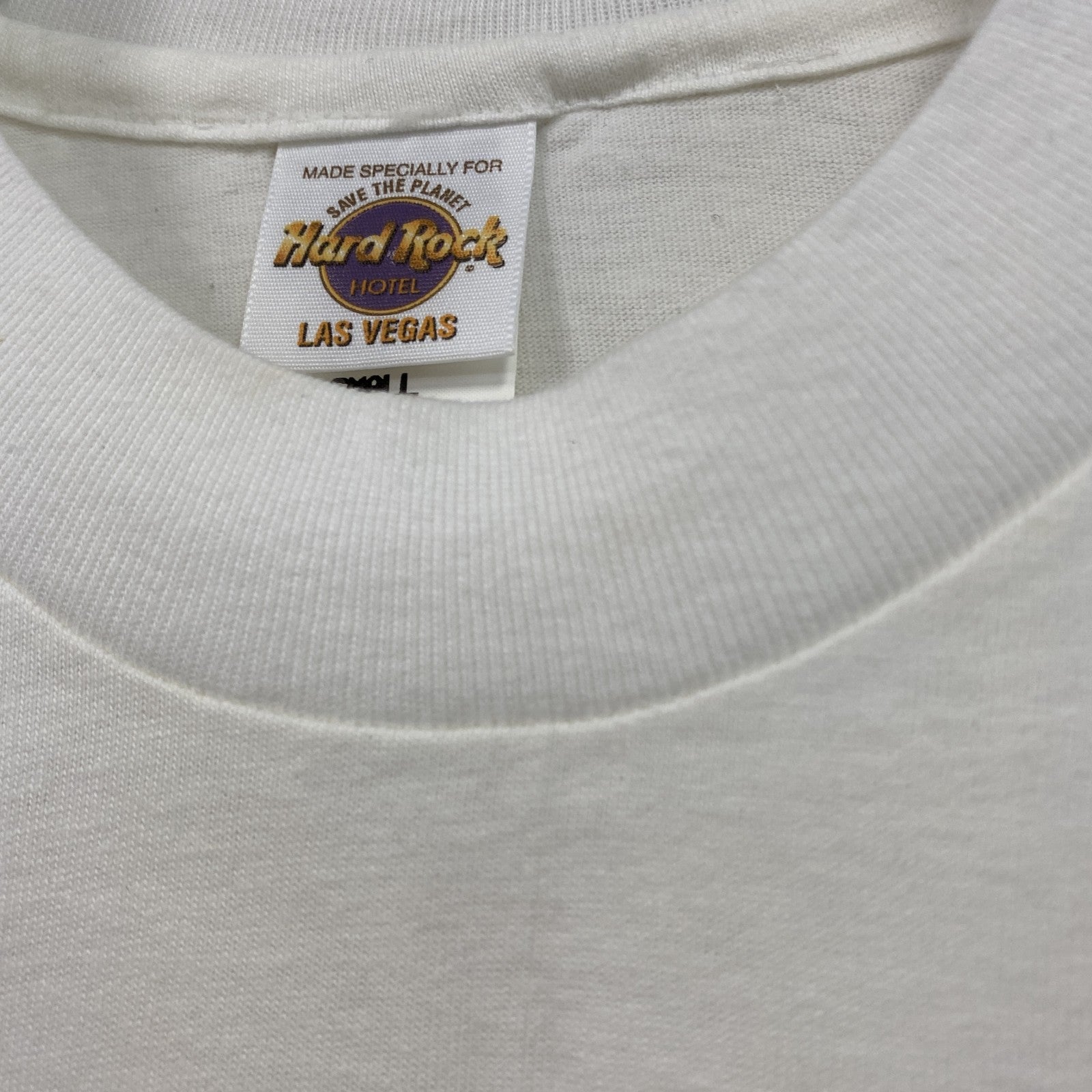 ～00s　Hard Rock Hotel　ハードロック　半袖プリントTシャツ　シングルステッチ　企業ロゴ　白　ホワイト　Sサイズ
