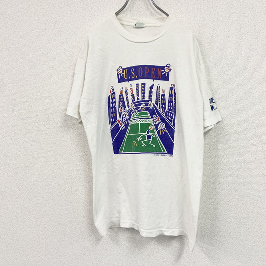 90s～　FERON'S　半袖プリントＴシャツ　シングルステッチ　ヴィンテージ　白　ホワイト