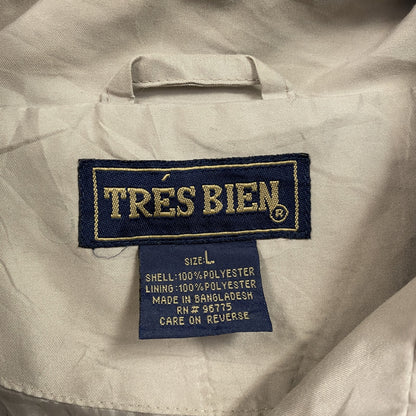 80s～　TRES BIEN　トレビアン　ハーフジッププルオーバージャケット　比翼仕立て　ベージュ　Lサイズ