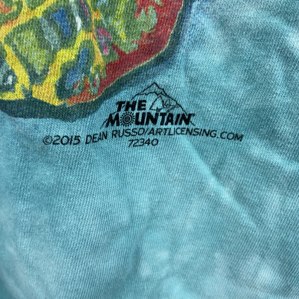 THE MOUNTAIN　ザマウンテン　半袖プリントTシャツ　アニマルT　タイダイ　水色　ライトブルー　XLサイズ