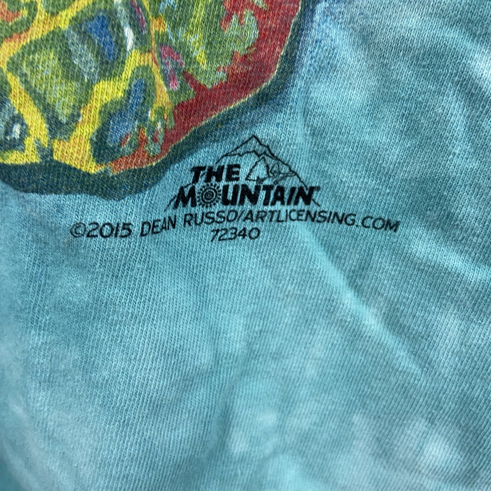 THE MOUNTAIN　ザマウンテン　半袖プリントTシャツ　アニマルT　タイダイ　水色　ライトブルー　XLサイズ
