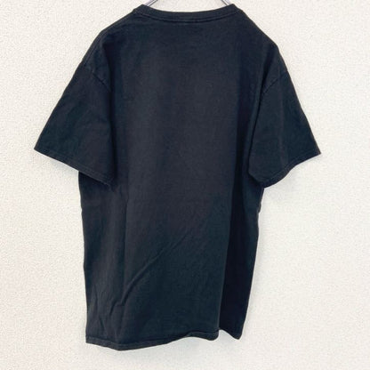 古着 used　Hanes　ヘインズ　半袖プリントTシャツ　レトロデザイン　クルーネック　黒　ブラック　Mサイズ