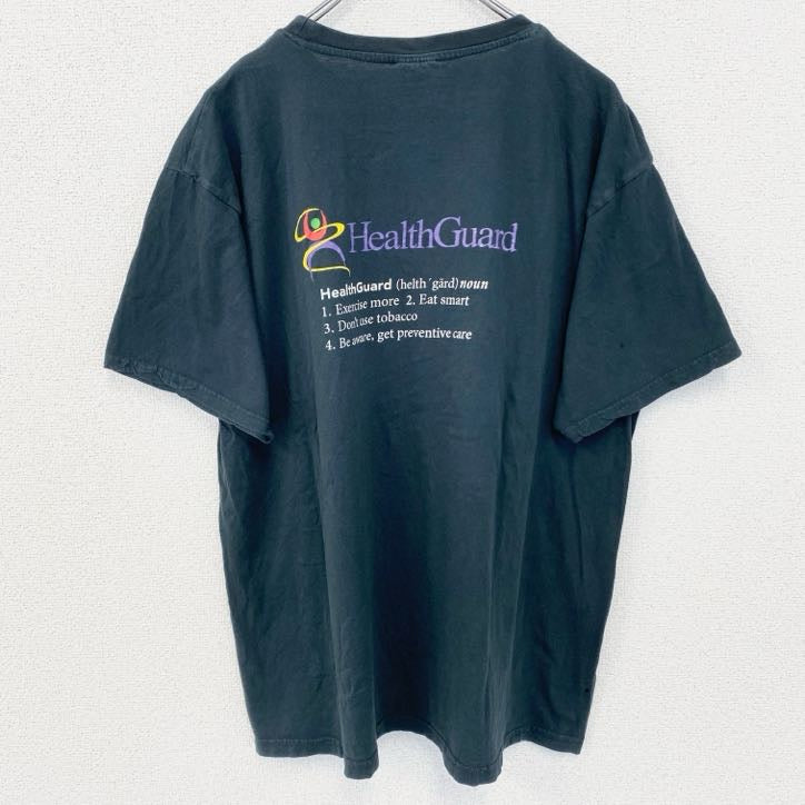 古着 used　US BASIC　半袖デザインプリントTシャツ　クルーネック　バスケットボール　スポーツ　ダークグレー　XLサイズ