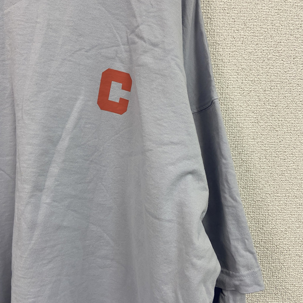 Champion　チャンピオン　長袖プリントTシャツ/ロンT　デカロゴ　刺繍ロゴ　水色　ライトブルー　FREEサイズ
