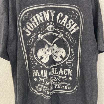 古着 used　Johnny cash　ジョニーキャッシュ　半袖バンドプリントtシャツ　クルーネック　レトロ　グレー　XLサイズ