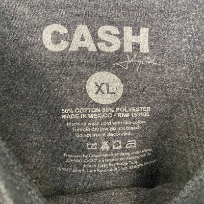 古着 used　Johnny cash　ジョニーキャッシュ　半袖バンドプリントtシャツ　クルーネック　レトロ　グレー　XLサイズ