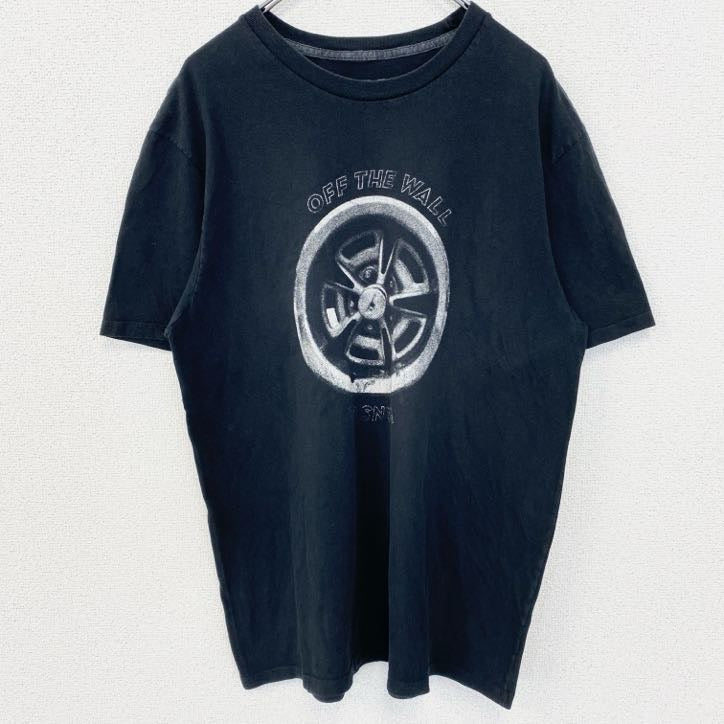 古着 used　VANS　バンズ　半袖プリントTシャツ　クルーネック　タイヤ　黒　ブラック　カジュアル　春夏服　Lサイズ