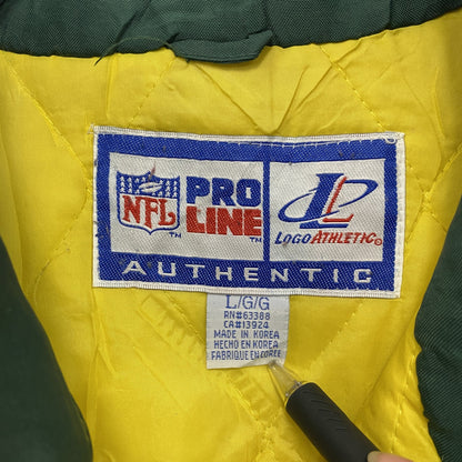 NFL　PRO LINE　フルジップナイロンジャケット　中綿　緑　グリーン　Lサイズ