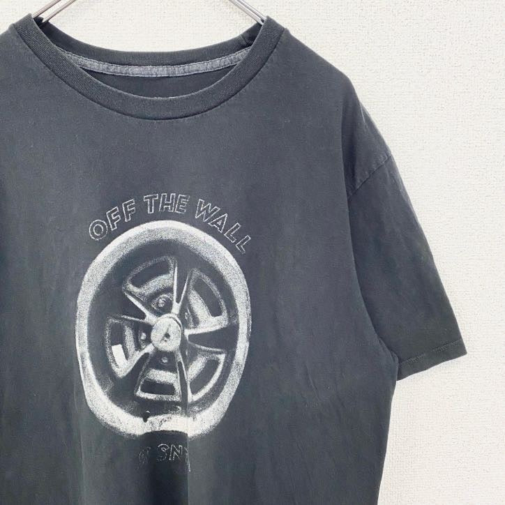 古着 used　VANS　バンズ　半袖プリントTシャツ　クルーネック　タイヤ　黒　ブラック　カジュアル　春夏服　Lサイズ