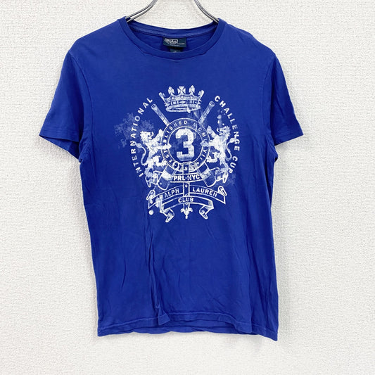 POLO by Ralph Lauren　ラルフローレン　Custom Fit　半袖プリントTシャツ　デカロゴ　青　ブルー　Mサイズ