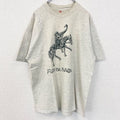 古着 used　Hanes　ヘインズ　半袖バックプリントTシャツ　クルーネック　レトロデザイン　ホワイトグレー　XLサイズ