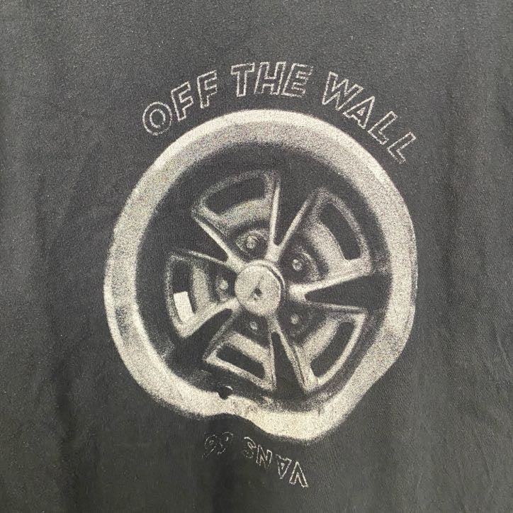 古着 used　VANS　バンズ　半袖プリントTシャツ　クルーネック　タイヤ　黒　ブラック　カジュアル　春夏服　Lサイズ