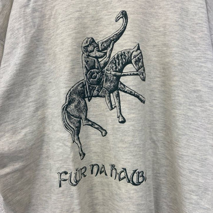 古着 used　Hanes　ヘインズ　半袖バックプリントTシャツ　クルーネック　レトロデザイン　ホワイトグレー　XLサイズ