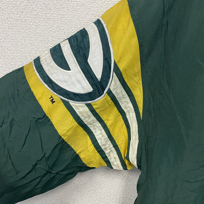 NFL　PRO LINE　フルジップナイロンジャケット　中綿　緑　グリーン　Lサイズ