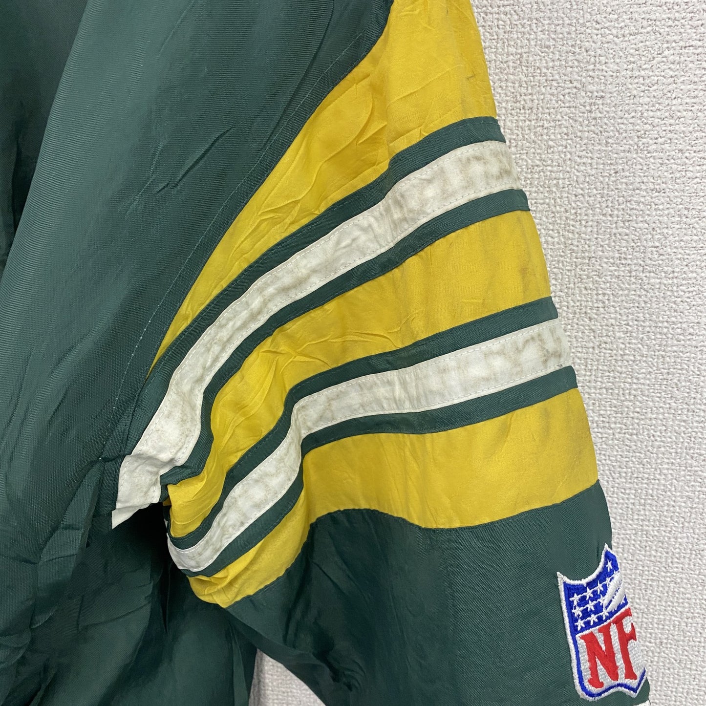 NFL　PRO LINE　フルジップナイロンジャケット　中綿　緑　グリーン　Lサイズ