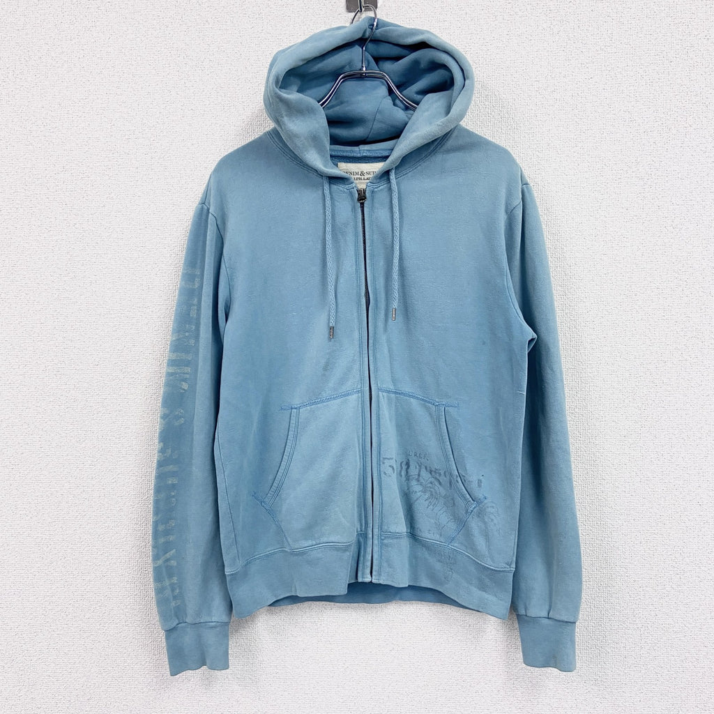 DENIM&SUPPLY RALPH LAUREN　ラルフローレン　フルジップスウェットパーカー/フーディー　水色　ブルー　Sサイズ