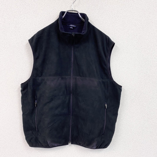 LANDS'END　ランズエンド　フルジップフリースベスト　黒　ブラック　XLサイズ