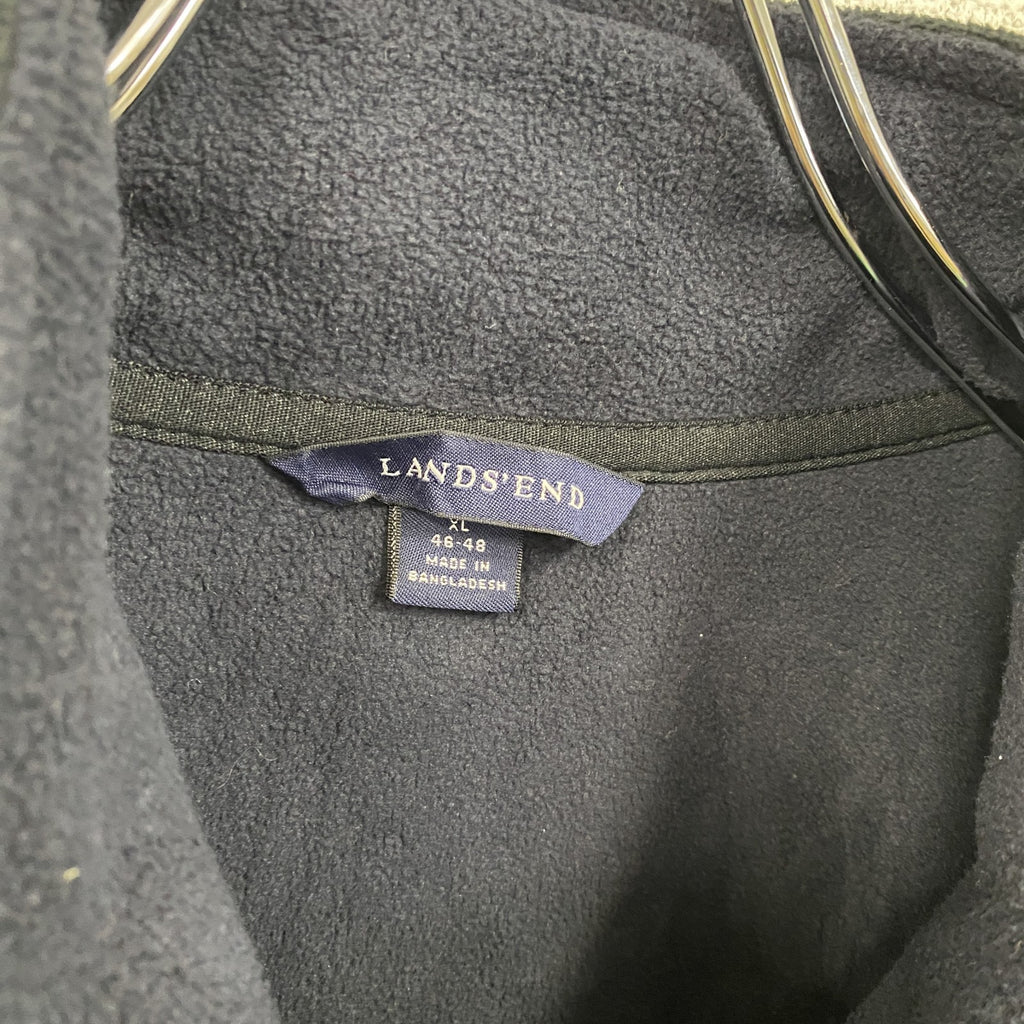 LANDS'END　ランズエンド　フルジップフリースベスト　黒　ブラック　XLサイズ
