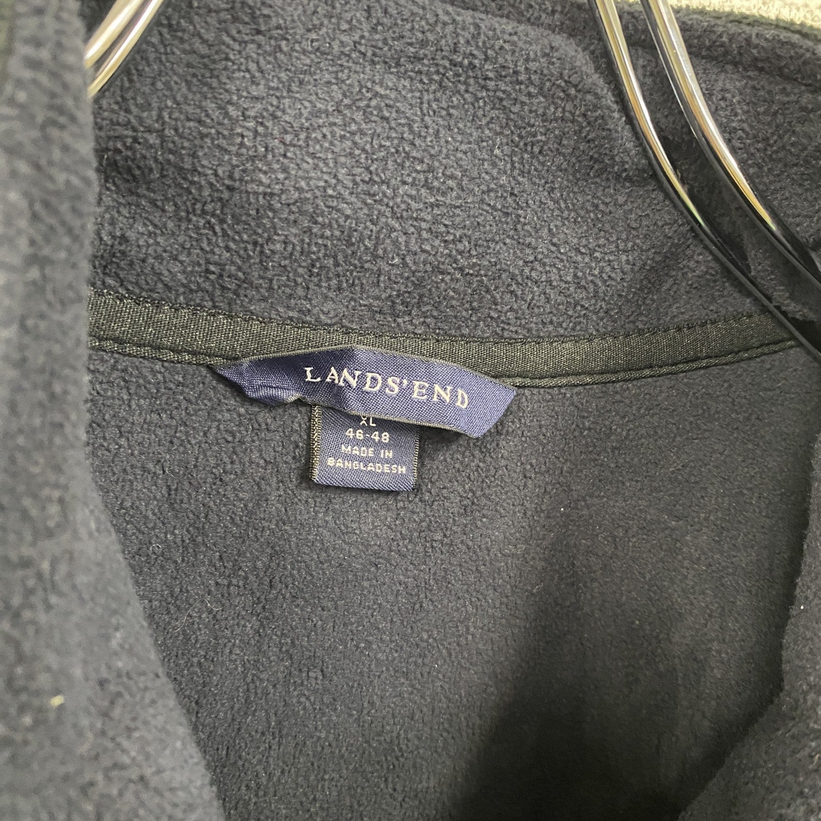 LANDS'END　ランズエンド　フルジップフリースベスト　黒　ブラック　XLサイズ