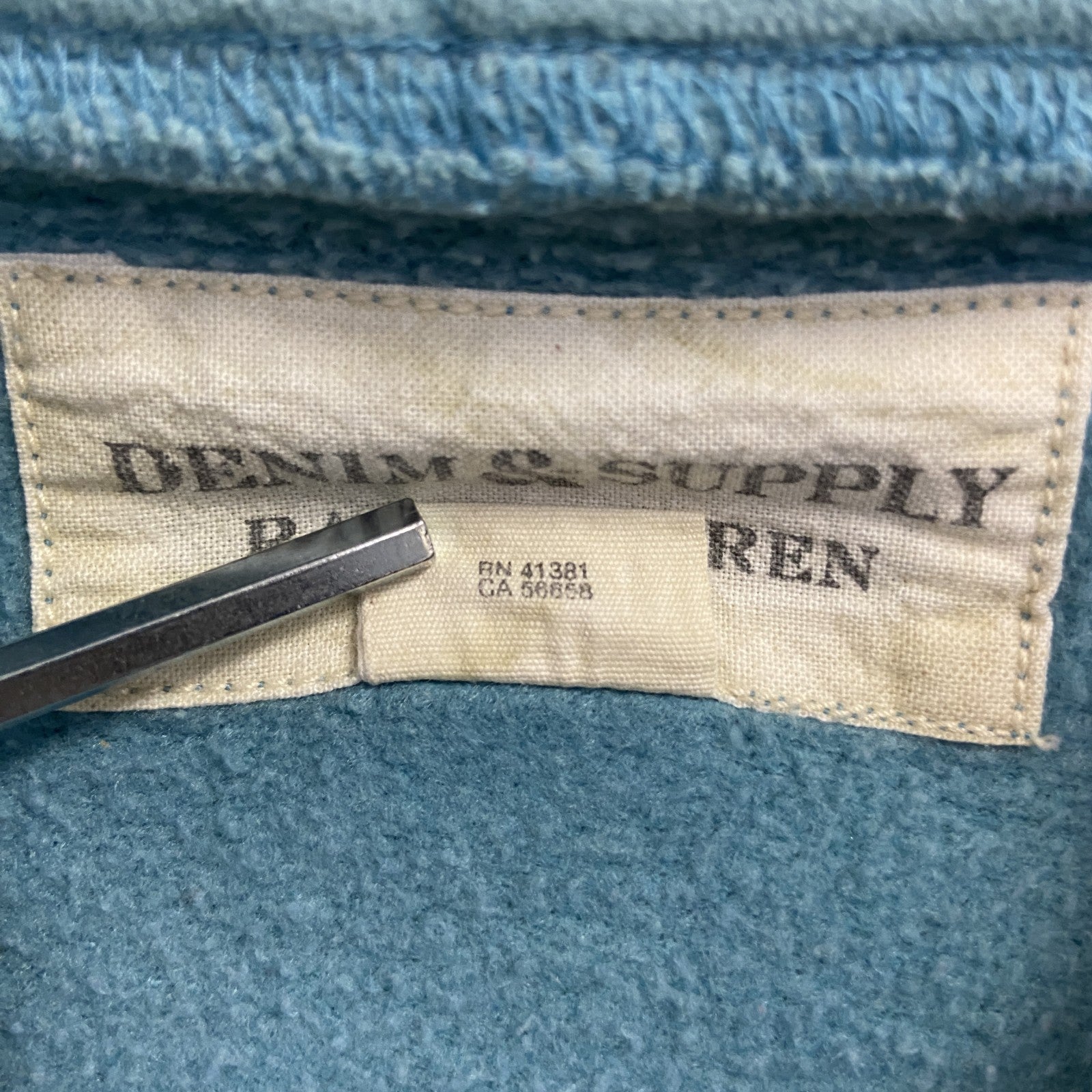 DENIM&SUPPLY RALPH LAUREN　ラルフローレン　フルジップスウェットパーカー/フーディー　水色　ブルー　Sサイズ
