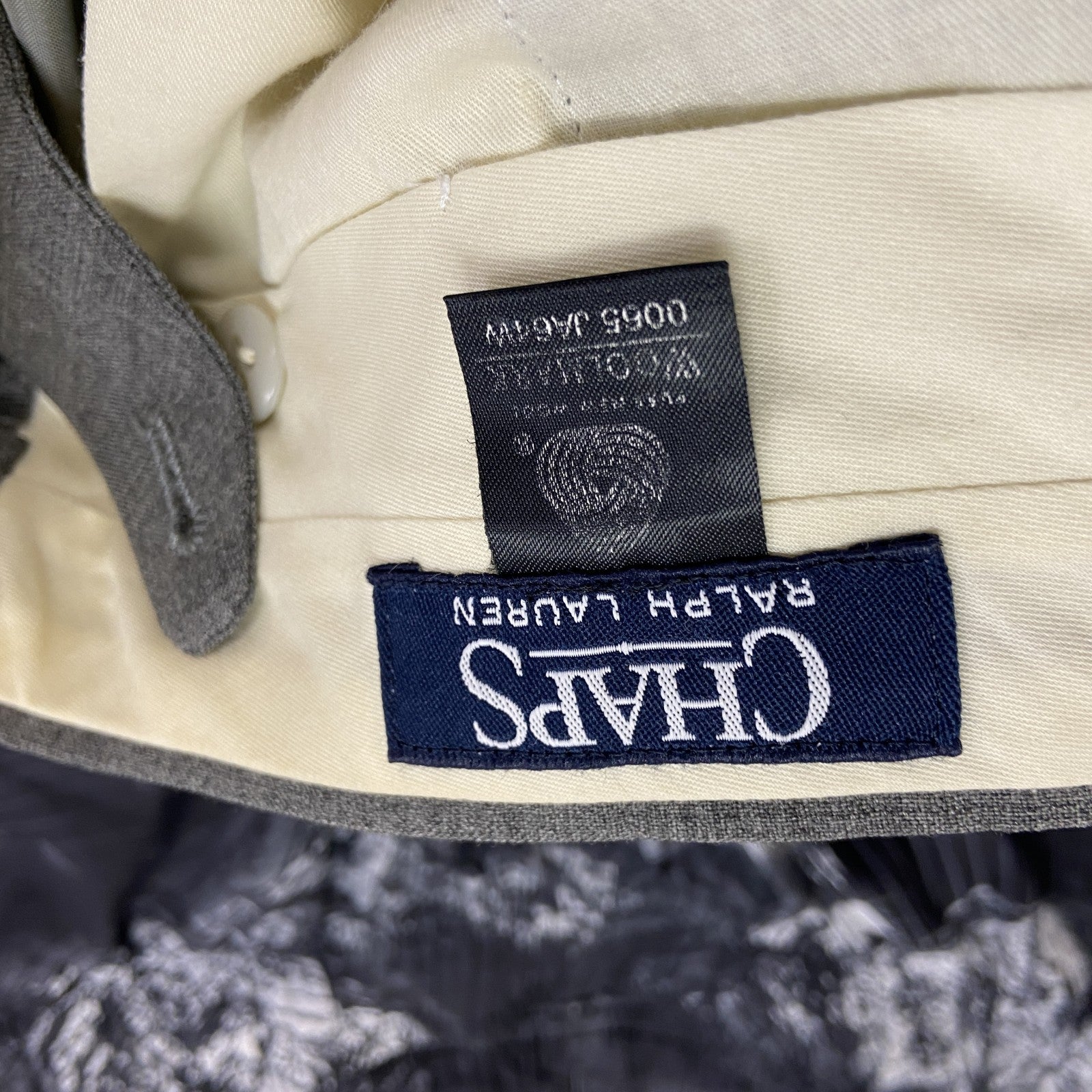 CHAPS　チャップス　RALPH LAUREN　テーパードパンツ　ジップフライ　灰色　グレー