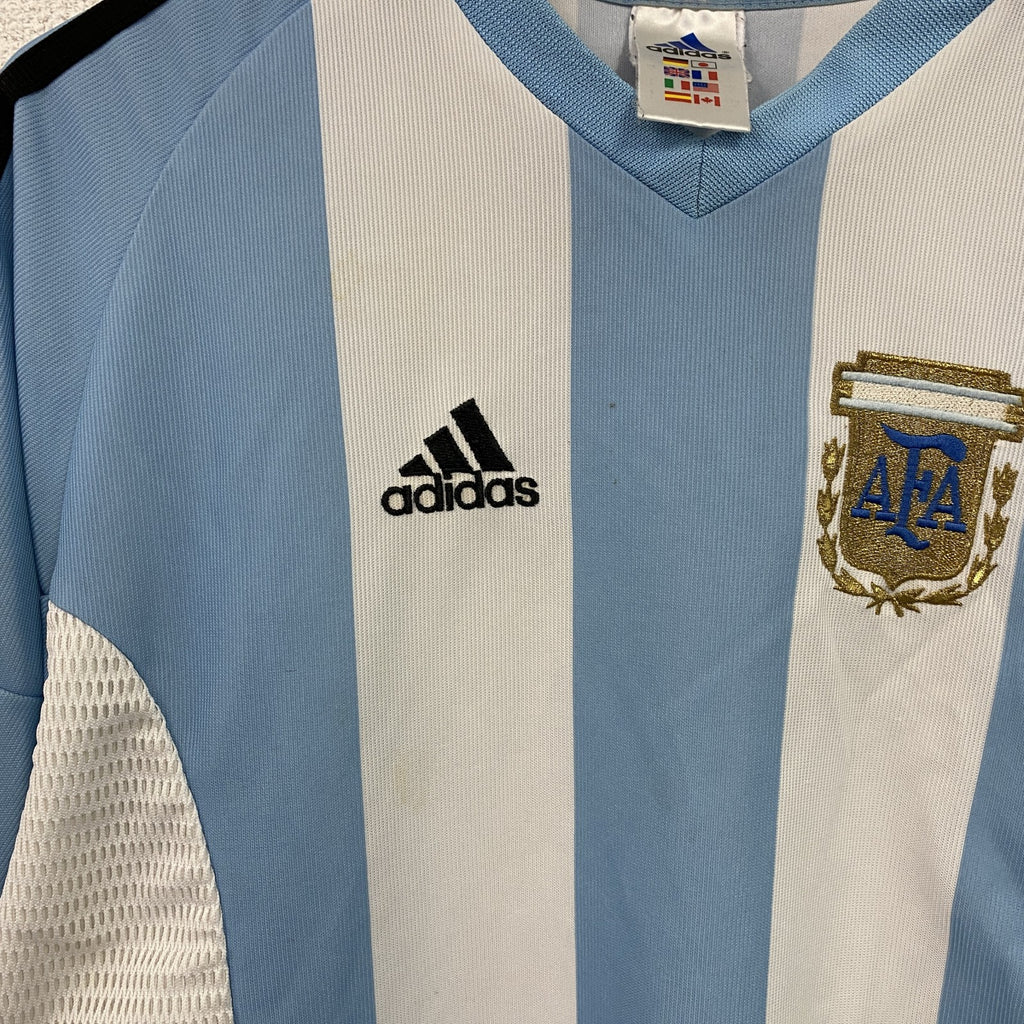 90s　adidas　アディダス　アルゼンチン代表　ユニフォーム　ゲームシャツ　パフォーマンスロゴ　ホワイト　ライトブルー