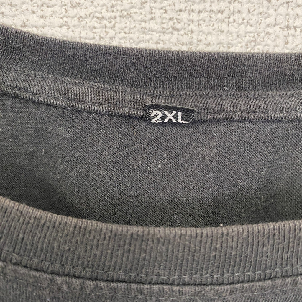 古着 used　半袖プリントTシャツ　サムライ　samurai　クルーネック　レトロデザイン　黒　ブラック　XXLサイズ