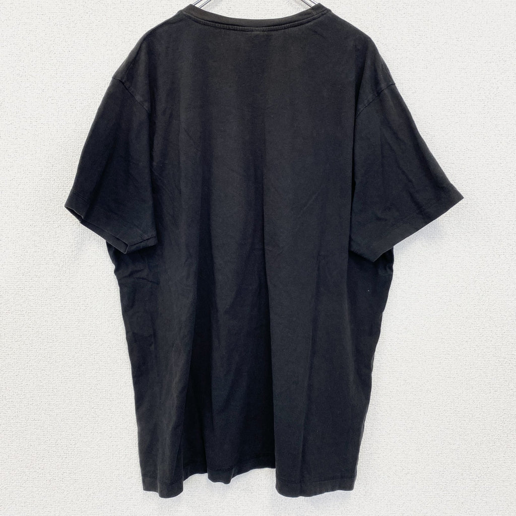 古着 used　半袖プリントTシャツ　サムライ　samurai　クルーネック　レトロデザイン　黒　ブラック　XXLサイズ
