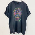 古着 used　半袖プリントTシャツ　メキシコ　スカル　骸骨　ドクロ　レトロデザイン　クルーネック　黒　ブラック　Mサイズ