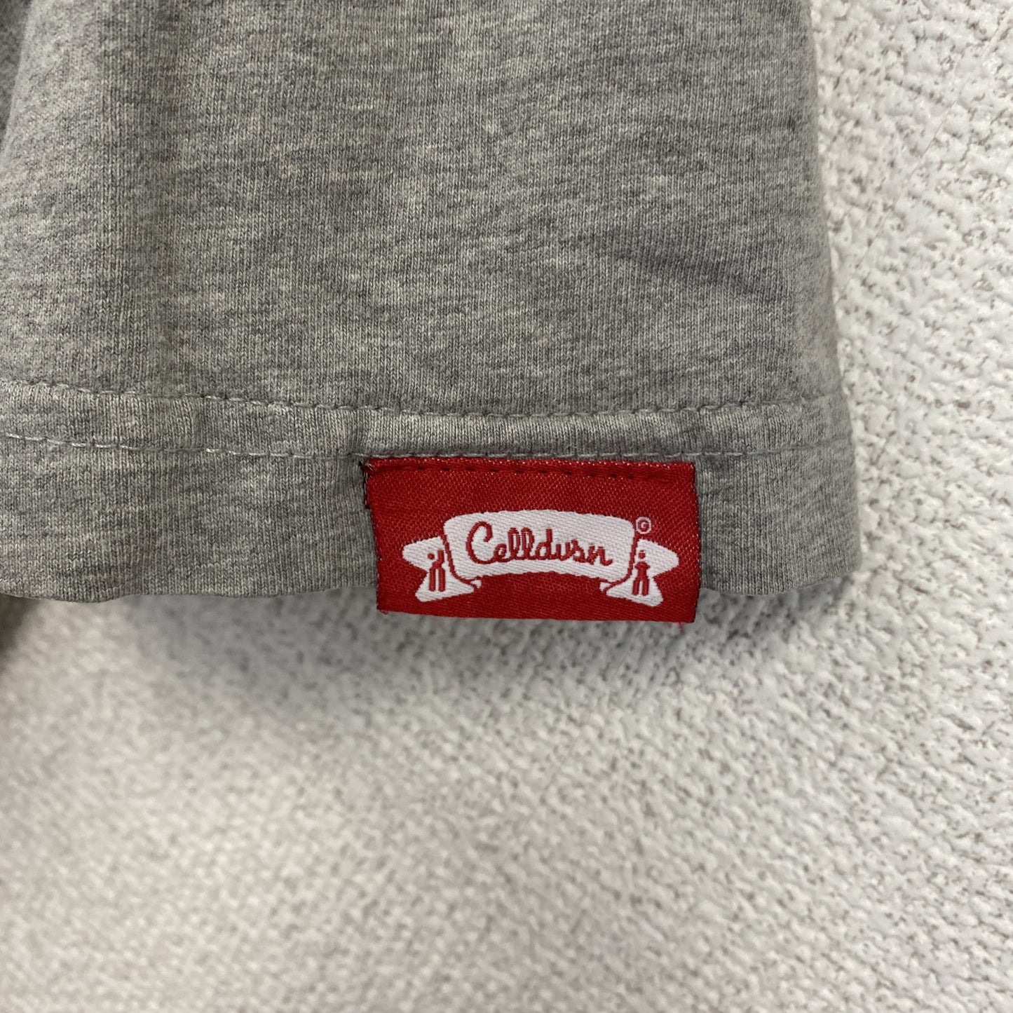 古着 used　Celldusn　半袖プリントTシャツ　クルーネック　レトロデザイン　　バイク　グレー　灰色　Mサイズ
