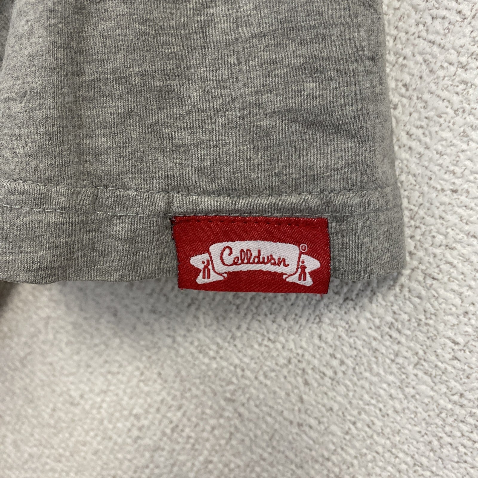 古着 used　Celldusn　半袖プリントTシャツ　クルーネック　レトロデザイン　　バイク　グレー　灰色　Mサイズ