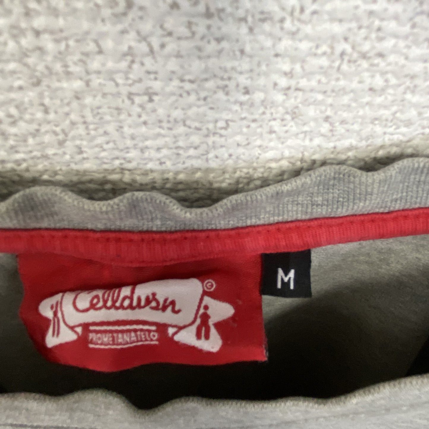 古着 used　Celldusn　半袖プリントTシャツ　クルーネック　レトロデザイン　　バイク　グレー　灰色　Mサイズ