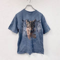RUSSELL ラッセル　半袖プリントTシャツ　ブルーグレー　オオカミ　タイダイ　Mサイズ