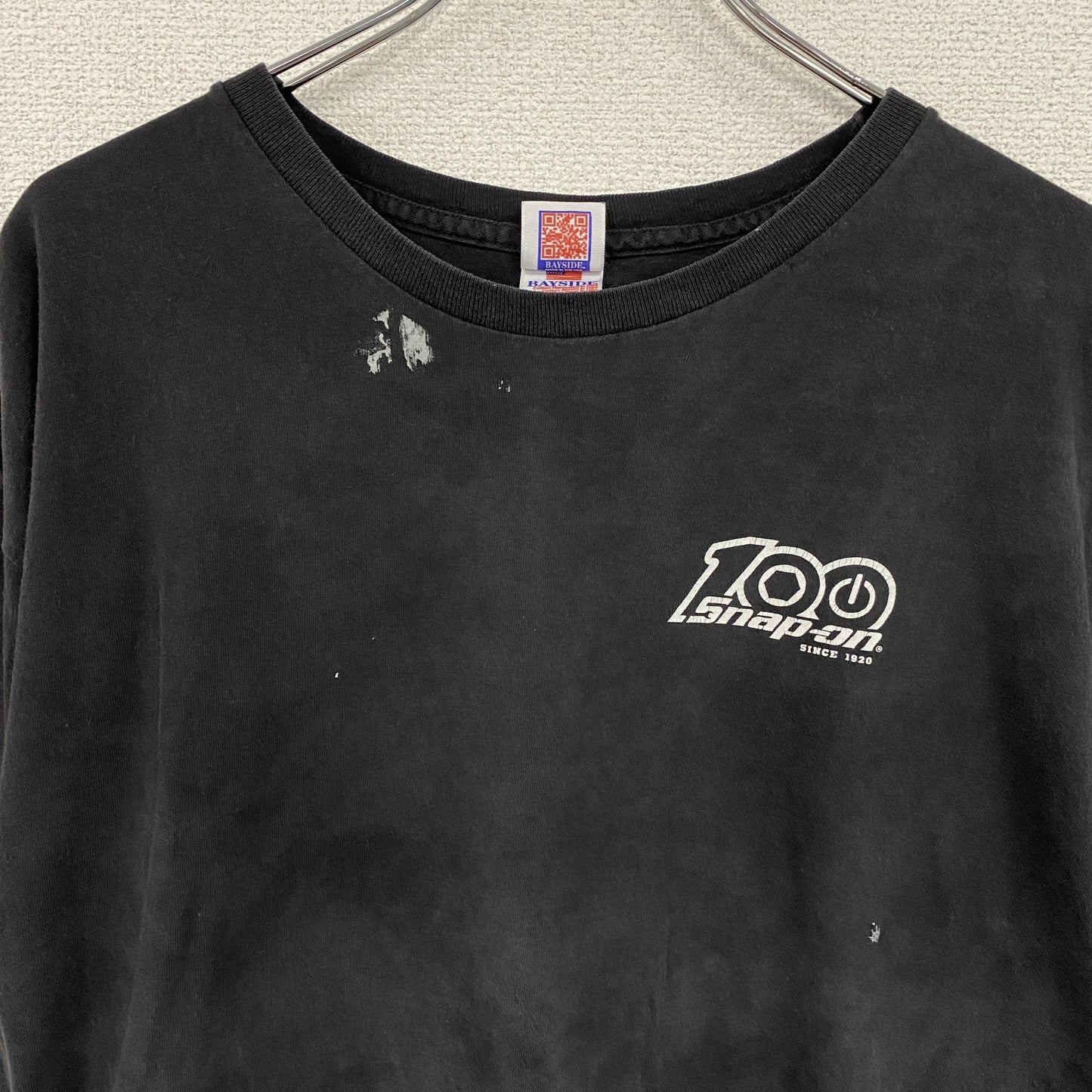 BAYSIDE　Snap-on　スナップオン　半袖プリント企業Tシャツ　フォトT　黒　ブラック　XLサイズ
